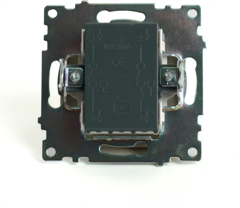 Переключатель одноклавишный перекрестный (золото) Stekker Катрин 49221