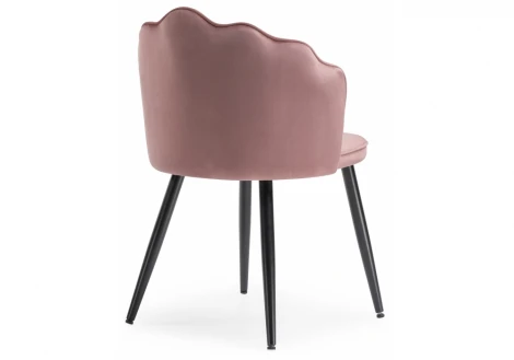 Обеденный стул на металлокаркасе Woodville Shell dark pink / black 11989