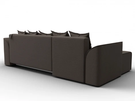 Диван угловой Лига-113 угол левый (ДСП,Рогожка/Коричневый) Лига Диванов 136703L