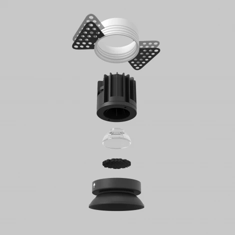 Встраиваемый светильник под гипсокартон Maytoni Round DL058-7W2.7K-TRS-B (LED, 220V, круглые)