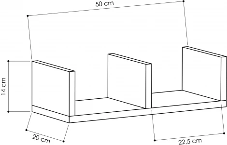 Полка прямая LEVE U-MODEL SHELF LEV00875
