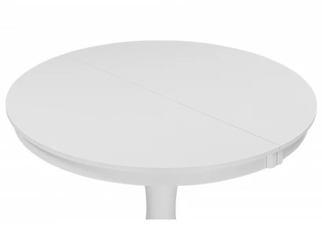 Кухонный стол Woodville Амадей 90(130)x90 белый матовый