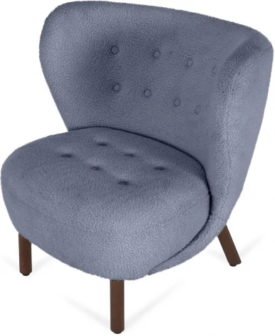 Кресло Lounge Wood ОГОГО (арт.819082), (Искусственный мех/Синий)