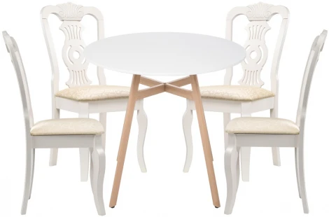 Обеденная группа Woodville Акутто 90 white 532549