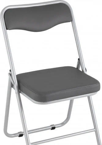 Складной стул Stool Group Джонни экокожа серый каркас металлик УТ000035368