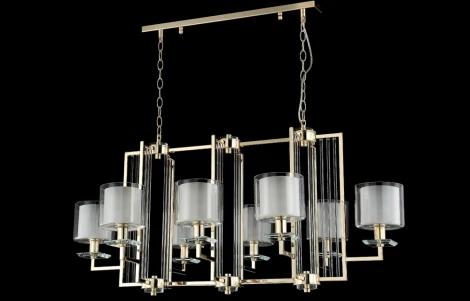 Подвесная люстра Crystal Lux Nicolas SP8 L1000 GOLD/WHITE