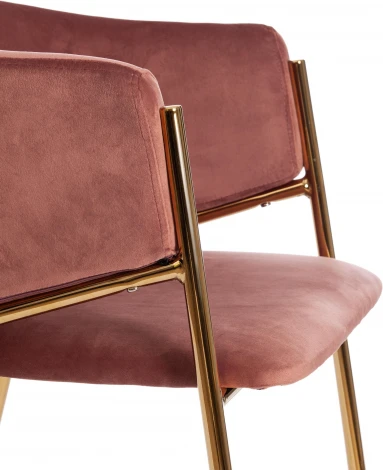 Кресло KRONOS (mod. 8158) металл/вельвет, коралловый/золотые ножки, V062-23 Tetchair 19162
