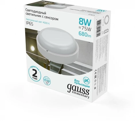 Настенно-потолочный светильник Gauss Elementary 126411208-S