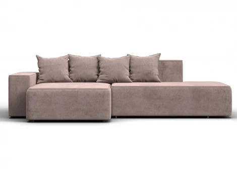 Диван угловой Лига-079 угол левый (ДСП/Пластик/Велюр/Бежевый) Лига Диванов 129821L