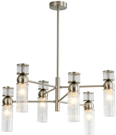 Потолочная люстра на штанге Lumion Denver 8277/6 сатин никель/прозрачный, металл/стекло Е14 6*40W 220V