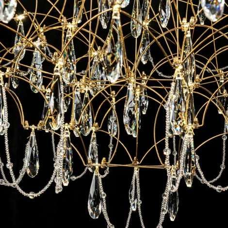 Подвесная люстра светодиодная хрустальная с пультом с регулировкой цветовой температуры Modelux MODELUX ML.5602.1200P BS