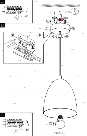 Подвесной светильник Eglo Coretto 2 94744 (220V, на проводе, круглые)