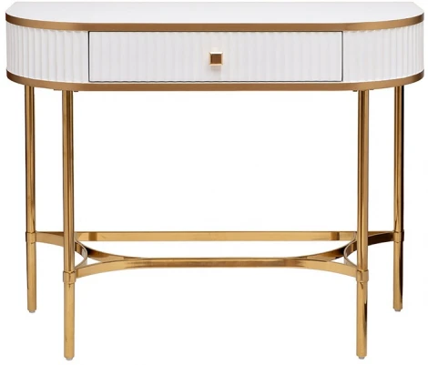KFG166 Консоль с 1 ящиком белая/металл золото 100*40*78см Garda Decor