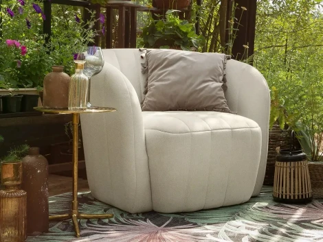 Кресло ОГОГО Lecco (Ткань,Рогожка/Бежевый)