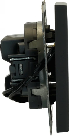 Выключатель одноклавишный с подсветкой (черный) Stekker Эмили 49837