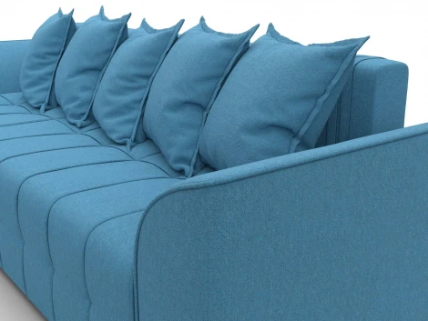 Диван угловой Лига-113 угол левый (ДСП,Рогожка/Голубой) Лига Диванов 136705L