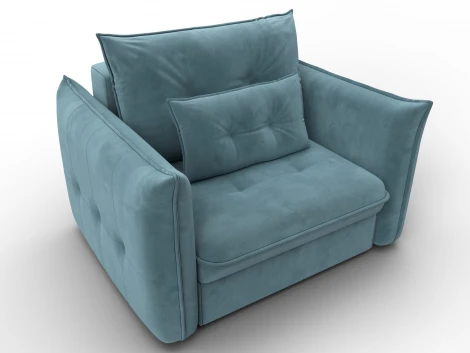 Кресло Лига-100 НПБ (ДСП,Фанера,Велюр/Бирюзовый) Лига Диванов 136994