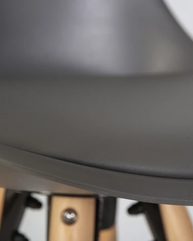 Набор 2 шт стул полубарный DOBRIN RONNI (ножки светлый бук, тёмно-серый (GR-04))