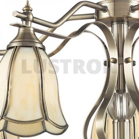 Потолочная люстра N-Light 662 662-05-52 antique brass + tiffany