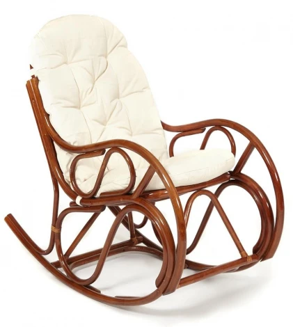 Кресло-качалка VIENNA (разборная) / без подушки / Pecan (орех) (ротанг top quality)