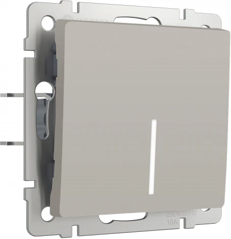 Выключатель одноклавишный проходной с подсветкой (дымчатый) Werkel W1212104