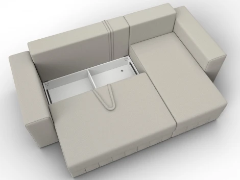 Диван угловой Лига-076 угол универсальный (ДСП/Пластик/Рогожка/Бежевый) Лига Диванов 129835