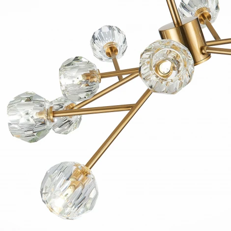 Подвесная люстра на штанге ST Luce Romano SL1166.303.12 (220V, хрусталь, на цепи, шарики, молекулы)