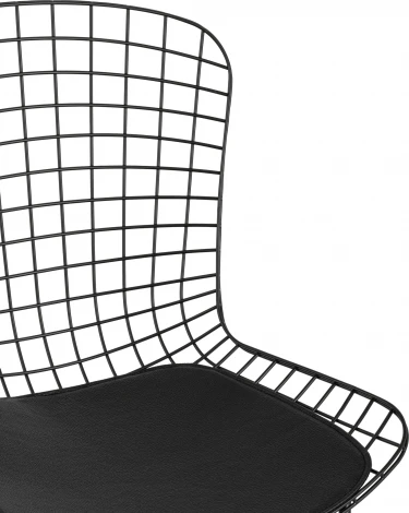 Стул обеденный Bertoia черный с черной подушкой 4 шт Stool Group (арт.УТ000037503)