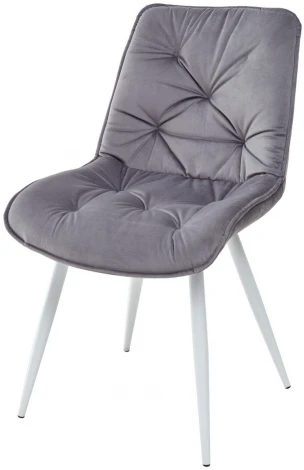 Обеденный стул M-City MONACO UF910-05 DARK GREY, велюр/белый каркас