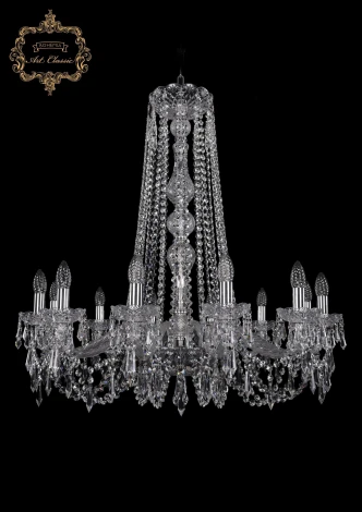 Подвесная люстра Art Classic 11.23 11.23.12.300.h-87.Cr.Dr (220V, хрусталь, на цепи, подсвечник, свеча)