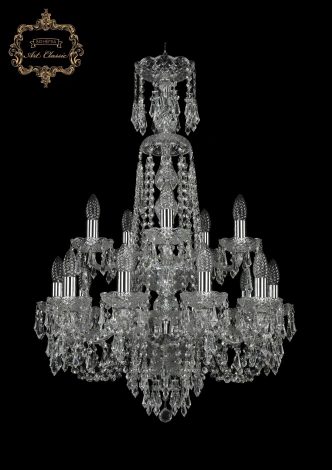 Подвесная люстра Art Classic 11.23 11.23.10+5.200.2d.XL-85.Cr.Dr (220V, хрусталь, на цепи, подсвечник, свеча)