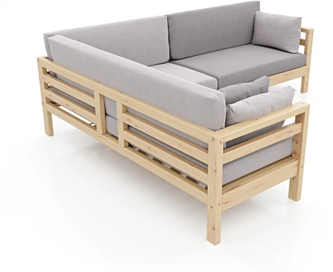 Диван Arsko Домино У сосна велюр светло-серый/темно-серый