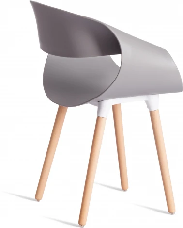 Стул QXX (mod. C1058-1) / 1 шт. в упаковке (Пластик,Дерево /Серый)