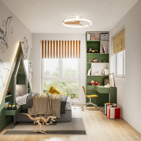 Потолочная люстра светодиодная с вентилятором пультом и управлением смартфоном голосовым регулировкой цветовой температуры Mantra Nepal 7803 (регулировка яркости, 220V, умный дом - Алекса, Google Home, вертолет)