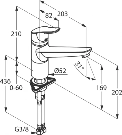 Смеситель Kludi Objekta DN 15 для кухонной мойки