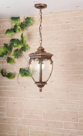 Уличный светильник подвесной Elektrostandard Andromeda черное золото GLYF-8024H (220V, на цепи, под старину, IP44)