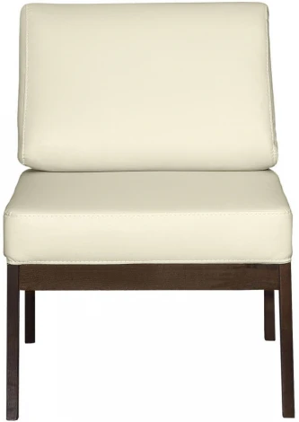 Кресло Массив мягкое экокожа крем, каркас орех от фабрики Mebelik