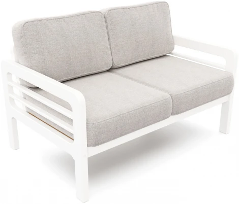 Диван Arsko прямой Бергер М белая эмаль рогожка серая