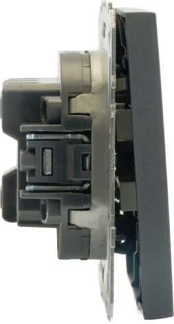 Выключатель трехклавишный (черный) Stekker Эмили 49844