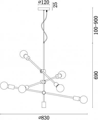 Подвесная люстра Freya Octavia FR5043PL-06BS (220V, на тросе)