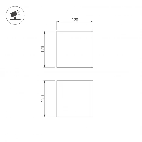 Архитектурная подсветка LGD-PERAN-WALL-S120x120-6W Warm3000 (Beige red, 0-80 deg, 230V) (Arlight, IP65 Бетон) 061761