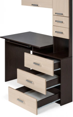 Стол компьютерный Woodville Джаз-17 левый венге / дуб молочный 318948