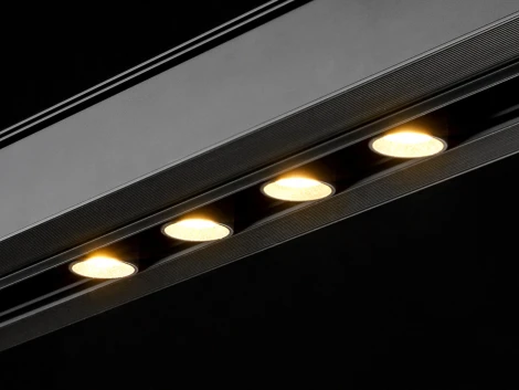 Трековый светильник светодиодный, магнитный, черный, 12Вт, 48V IP20 3000К Lumker SY-LINK SY-LINK-CE-BL-12-WW