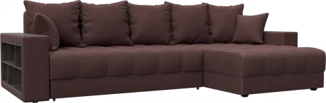 Диван угловой с декором и полкой Лига-050 НПБ Лига Диванов (Замша) арт.128613