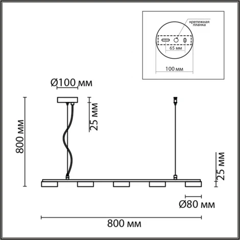 Подвесной светильник Lumion Torina 8117/5 черный, металл LED GX53 5*7W 220V (на тросе)
