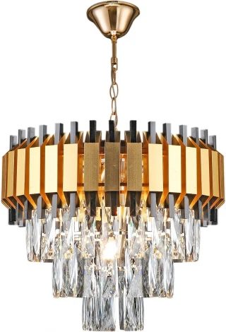 Подвесная люстра Reluce 02144-0.4-05 FGD+BK (220V, хрусталь, на цепи)