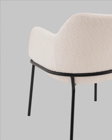 Стул с подлокотниками Кози new ткань букле молочный Stool Group арт.УТ000040875