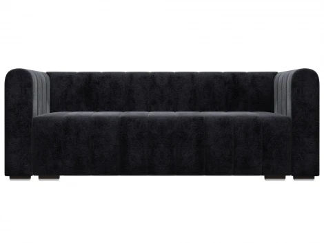 Диван прямой Лига-073 (ДСП,Фанера/Пластик/Велюр/Темно-серый) Лига Диванов 129998