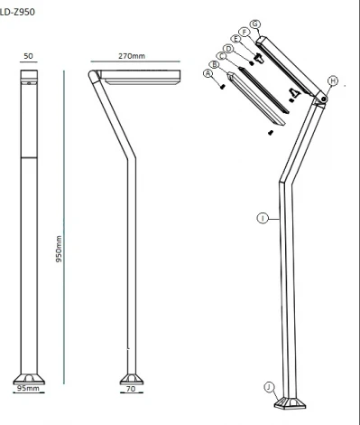 Наземный светильник LD-Lighting LD-Z LD-Z950 (220V, IP65)