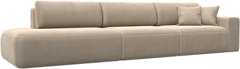 Диван прямой Лига-036 НПБ Модерн Лонг подлокотник справа (Бежевый/Велюр) Лига Диванов арт.121356